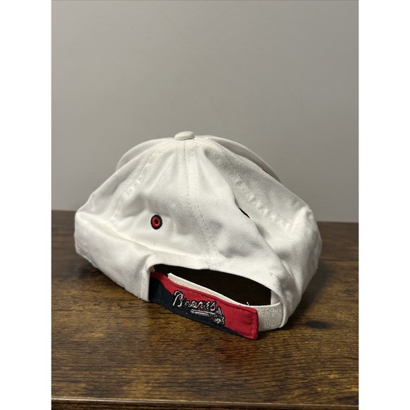 Atlanta Braves Hat/Cap Baseball New Era Adjustable Strapback, WHITE/RED - Picture 3 of 7